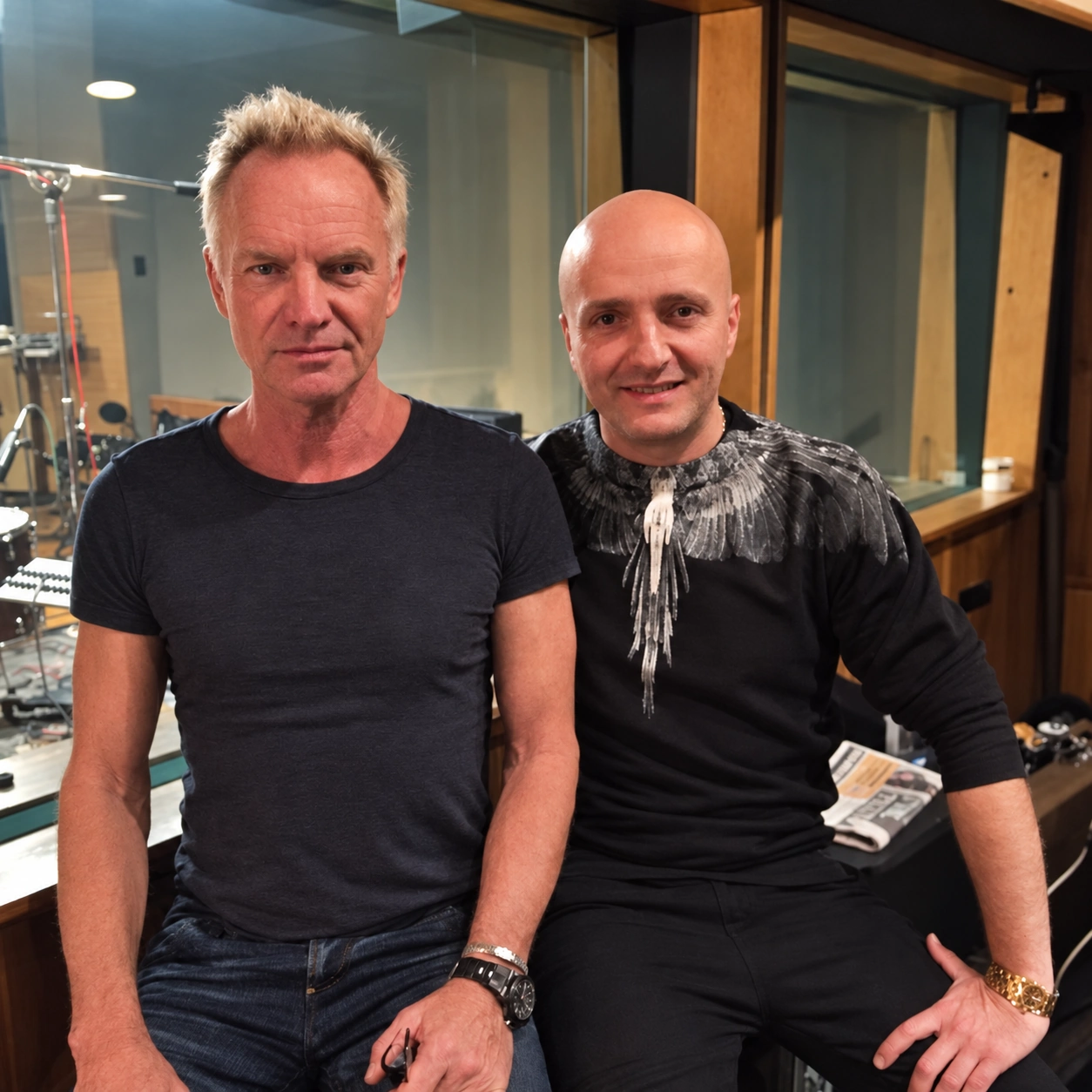 Costi with Sting in the recording studio